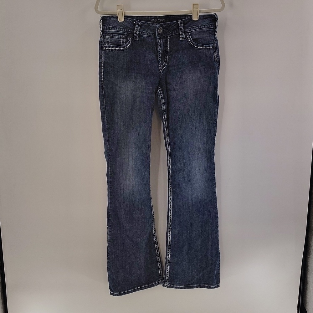 Silver Suki Denim Jeans Size 30 X 34 Stretch Mid Rise